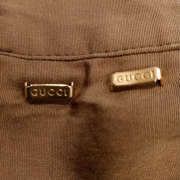 Gucci 100% Silk Olive Green Wrap Tie Mini Dress Skirt sz 42 - Picture 2 of 8